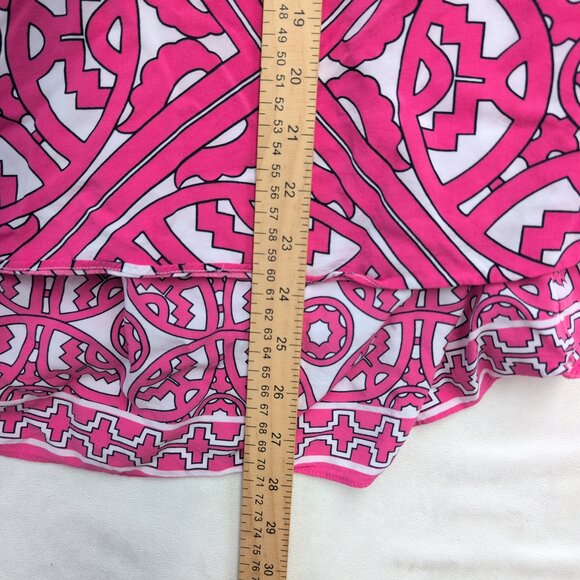 Crown & Ivy Pink Geometric Sleeveless Blouse 2X - Picture 8 of 10